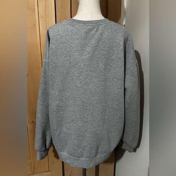 Dazy Gray Sweatshirt with White Bow Detail - Picture 5 of 6